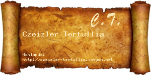 Czeizler Tertullia névjegykártya